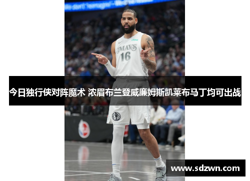 今日独行侠对阵魔术 浓眉布兰登威廉姆斯凯莱布马丁均可出战 今日独行侠对阵魔术 浓眉布兰登威廉姆斯凯莱布马丁均可出战